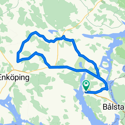 Krägga - Biskopskulla - Enköpingsåsen - Härkeberga - Krägga 78 km