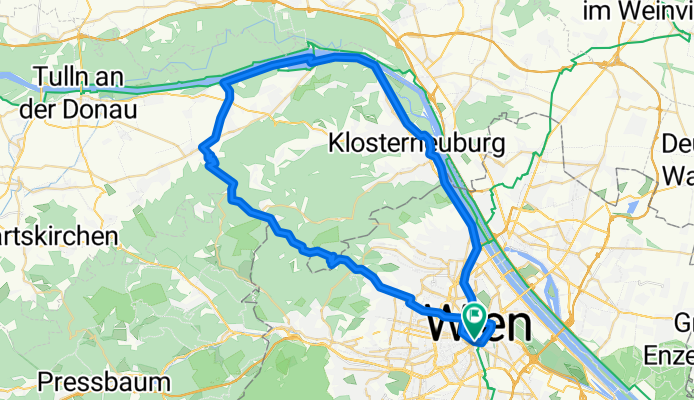 Wien - Wienerwald - Königsstetten - Donauradweg - Wien