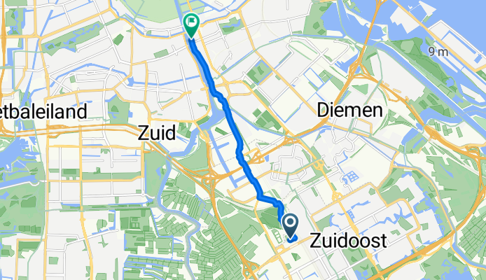 Brief ride from Amsterdam Zuidoost to Amsterdam