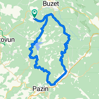 RR-Berg: Buzet/Sovinjak-Vrh-(Stausee)-Ukotici-Kascerga-Jukani-Grdoselo-Dusani-Pazin-Cerovlje-Pagubice-Orlisce-Kovacici-Oslici-Krusvari-Prodani-Penici-SvetiDonat