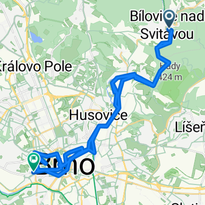 Nowe Bilovice nad svitavou- brno 29 km/ 160 m