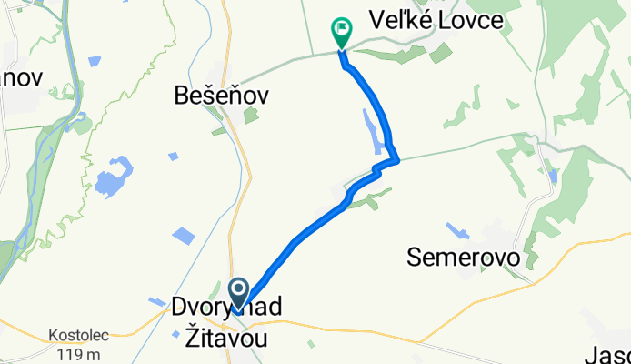 Quick bike tour from Dvory nad Žitavou to Veľké Lovce