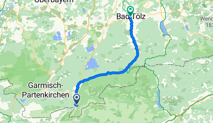 Isarradweg Mittenwald-Bad Tölz 60km