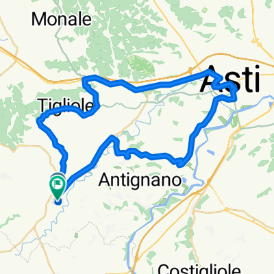 Lengthy bike tour through San Damiano d'Asti