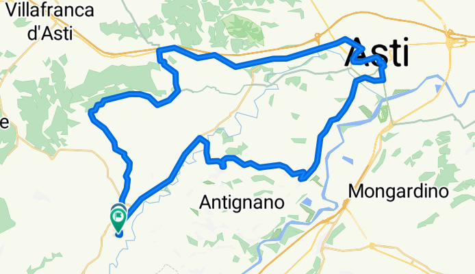 Lengthy bike tour through San Damiano d'Asti