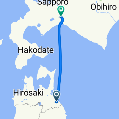 Hachinohe City to Chitose City (via the Silver Ferry, Japan)