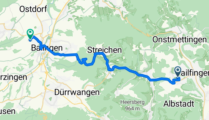 Ausfahrt von Albstadt nach Balingen