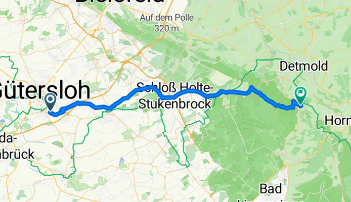 Lange Radrunde von Gütersloh nach Detmold