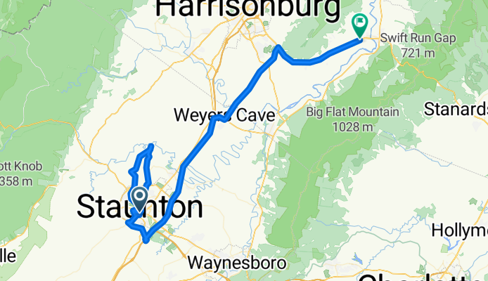 Lengthy bike tour from Staunton to Elkton