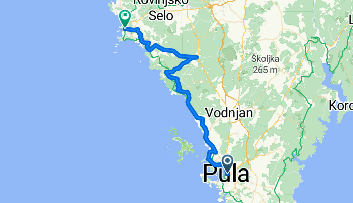 Day 1 Pula-Rovinj option 1 29.37 miles