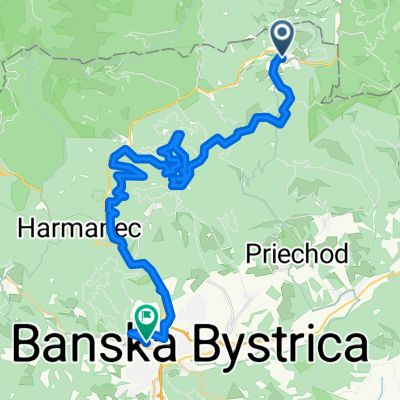Long bike tour from Donovaly - rekreačná oblasť to Banská Bystrica