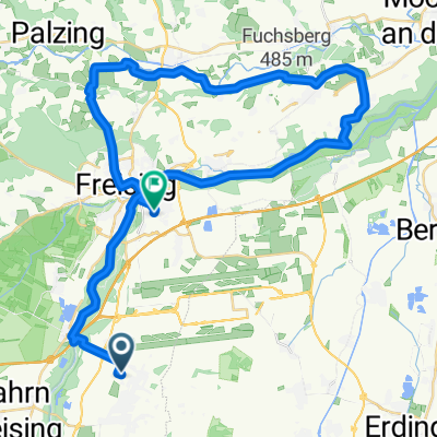 Lengthy ride from Hallbergmoos to Freising