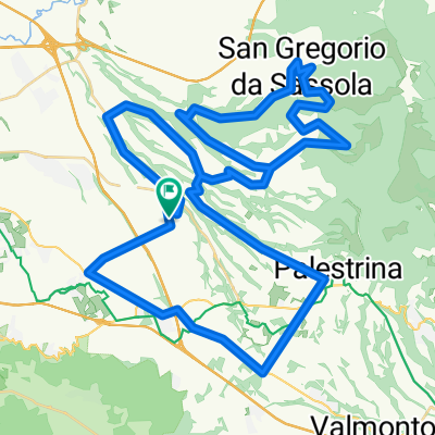 Zagarolo - Via Prenestina - Via Caipoli - Via Polense - Via Faustiniana - S.Gregorio - Casape - Poli - Gallicano - Via Pedemontana - Palestrina - Via degli Olmi
