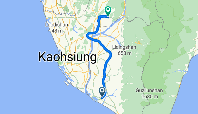 Long bike tour from 林邊鄉 to 高雄市