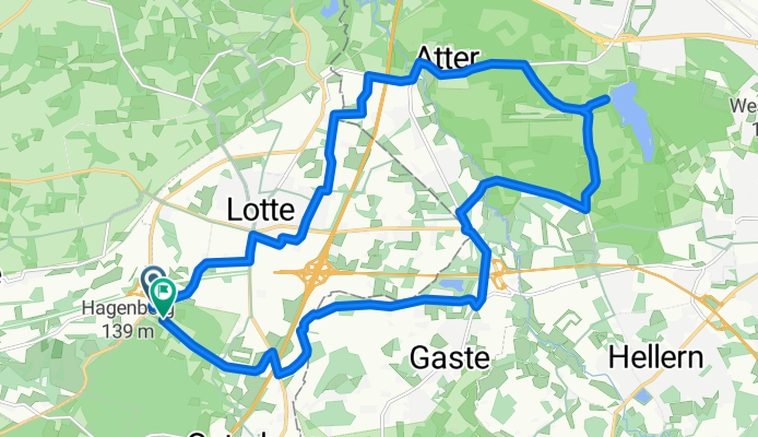 Rubbenbruchsee ab Autobahnauffahrt Lotte