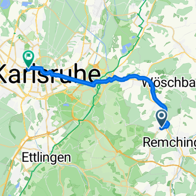 Ausfahrt von Pfinztal nach Karlsruhe