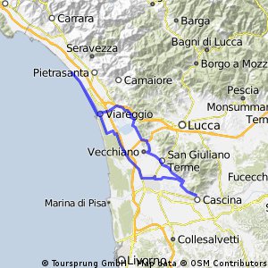Lugnano - Massaciuccoli - Viareggio - Forte - Viareggio - Torre del Lago - Pisa -Lugnano