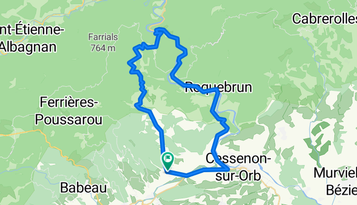 Prades-sur-Vernazobre - Berlou - Mézilles - Ceps - Roquebrun - Cessenon-sur-Orb - Prades-sur-Vernazobre
