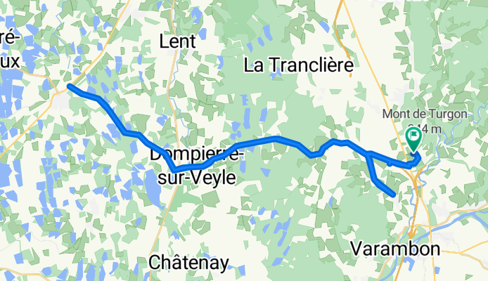 Long bike tour through Druillat
