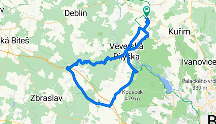 Čebín - Ostrovačice - Šmelcovna - Čebín