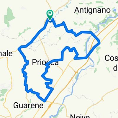 Lengthy bike tour through San Damiano d'Asti
