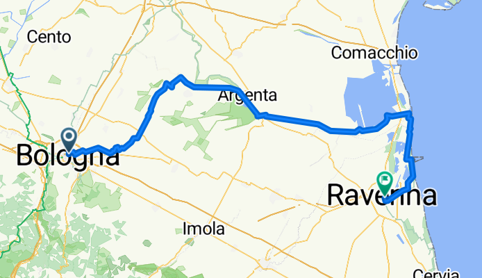 Bologna-Mare per Budrio, Dugliolo, Alberino, Argenta e Ravenna