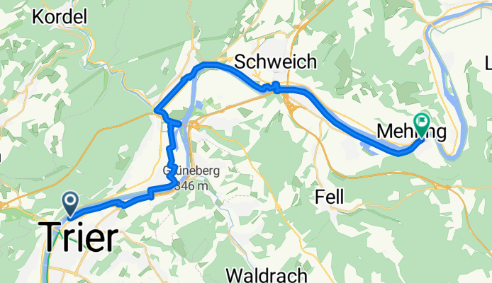 Moselradweg Trier-Mehring (links) 