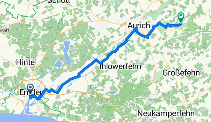 Emden nach Aurich (Wiesens)