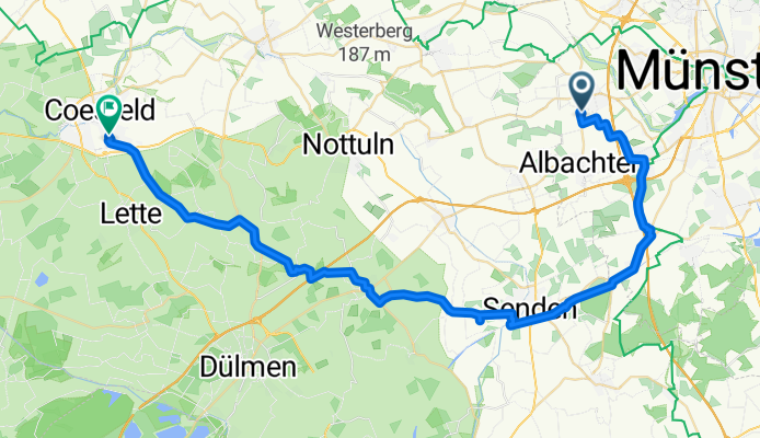 Münster / Coesfeld über Amelsbüren, Senden, Karthaus