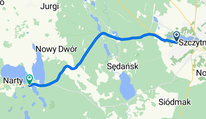 ride from Szczytno to Jedwabno