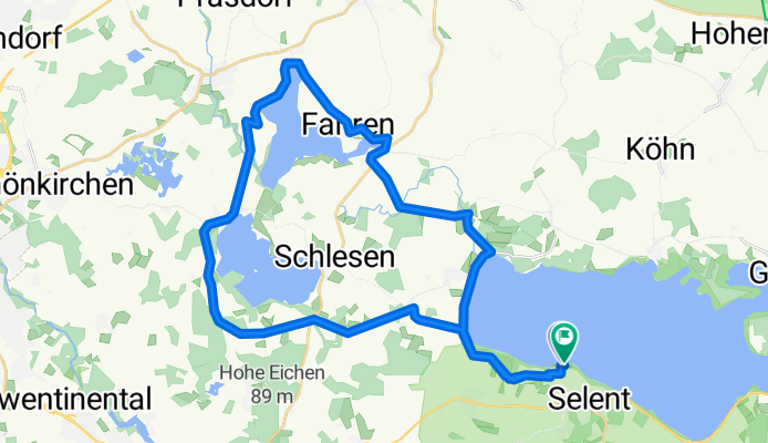 Von der Badestelle Selent um den Doberstorfer und Passader See