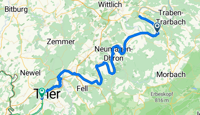 Lengthy bike tour from Kues to Trier