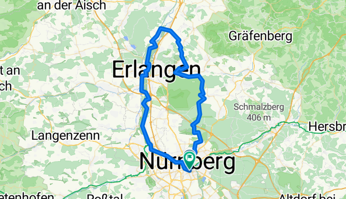 Nbg (Hbf) - Beiersdorf - Erlangen - Fürth - Nbg (Hbf)