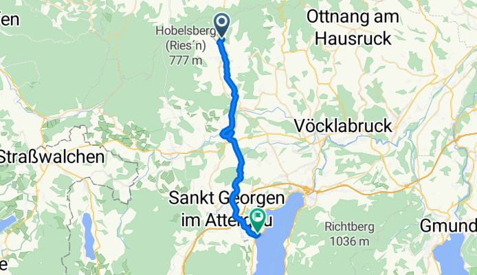 Radrunde von Frankenburg am Hausruck nach Attersee am Attersee