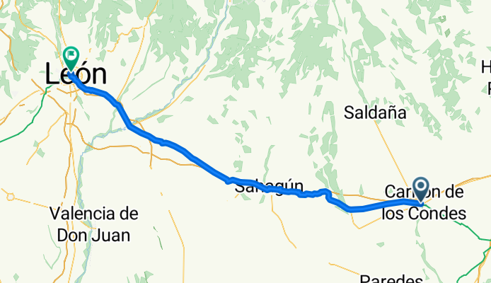 Long bike tour from Carrión de los Condes to León