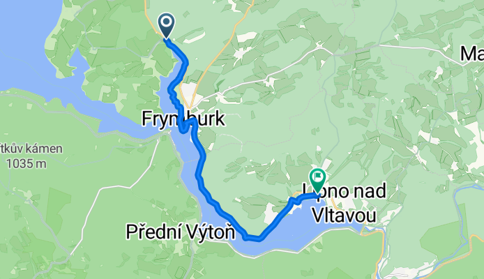 ride from Frymburk to Lipno nad Vltavou