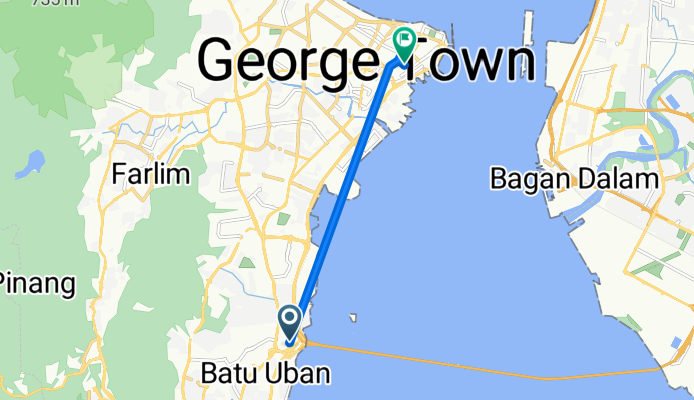 Quick ride from Kampung Sungai Dua Bukit to Georgetown