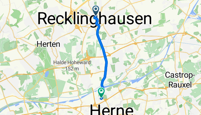 Kurze Radrunde von Recklinghausen nach Herne