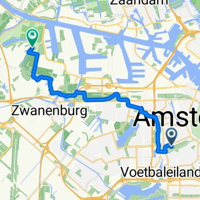 Bike paths from vondel to ams golf club