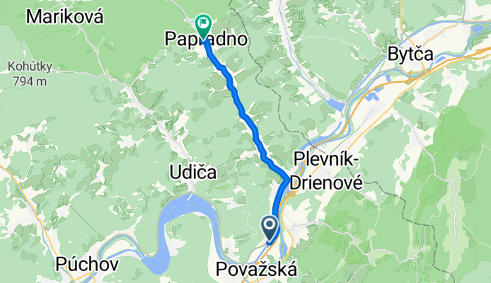 bike tour from Udiča to Papradno