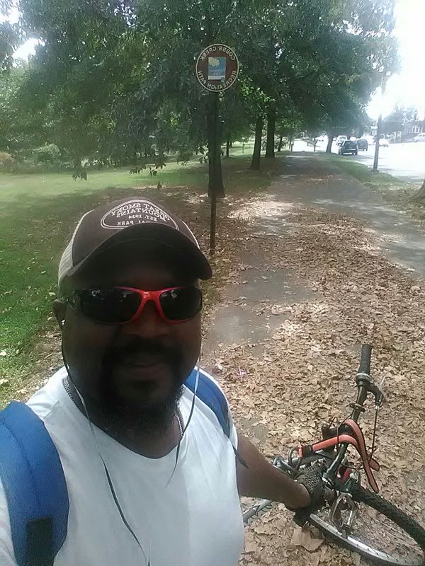 cycling through the Cobb's Creek Parkway