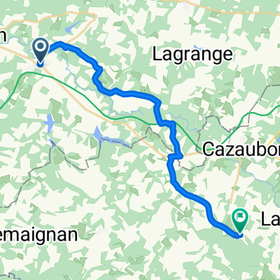 LABASTIDE naar LAREE via  Betbezer, Mauvezin en Monclar