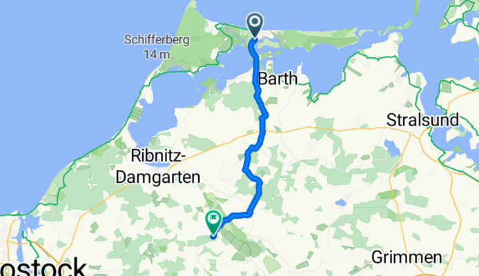 Lange Radrunde von Zingst nach Marlow