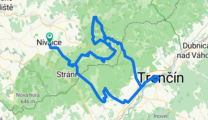 Trenčín přes Zemianske Podhradie, Bojkovice a Vyškovec z Nivnice