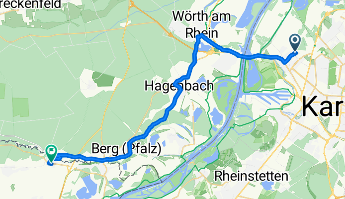 Ausfahrt von Karlsruhe nach Scheibenhardt