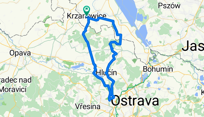 Krzanowice-Darkovice-Hlucin-Bobrovniki-Kozmice-Chuchelna-Krzanowice