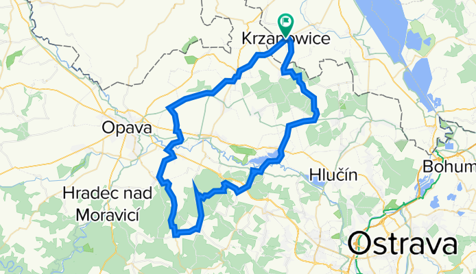 Krzanowice-HajVeSlezsku-Hrabyne-PustaPolom-Radun-Chlebicov-Koberice-Krzanowice
