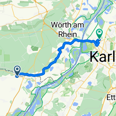 Ausfahrt von Scheibenhardt nach Karlsruhe