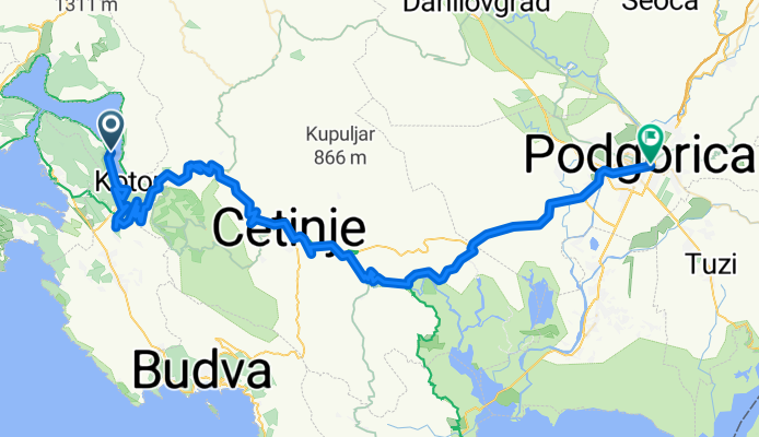 Kotor - Njegusi - Cetinje - Podgorica