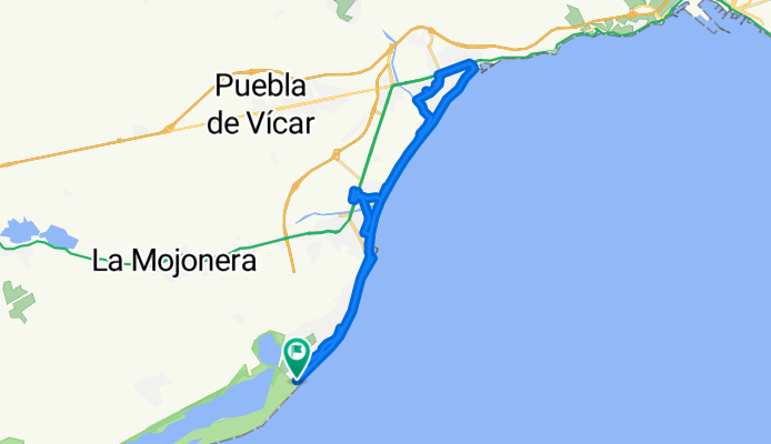 Playa Serena- Roquetas- Hortichuelas-Aguadulce und am Strand zurück